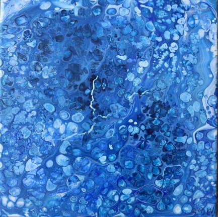 Acryl Pouring in blau