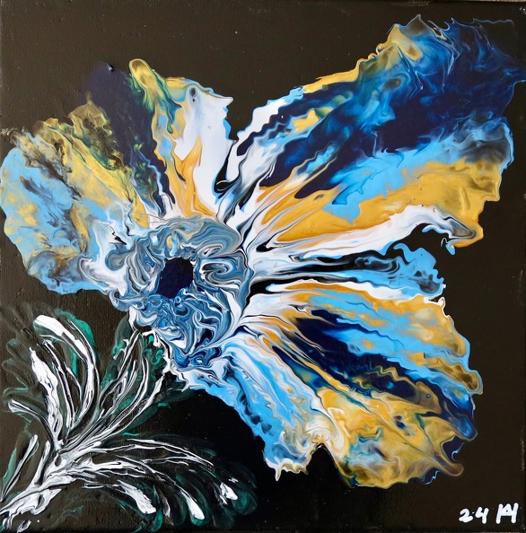 Acryl Pouring Blüte 2