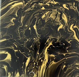 Acryl Pouring - Strukturen in gold &amp; schwarz