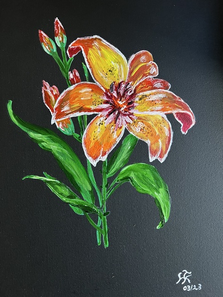 Registriernummer: AC23011KHT
Name: Feuerlilie
Malgrund: Keilrahmen / Leinwand
Abmessung: 30x40 cm
Anmerkung: Acryl auf Leinwand
Ausstellungsort: MV-Kunst Galerie / Marlow
Preis: auf Anfrage Feuerlilie.jpeg
